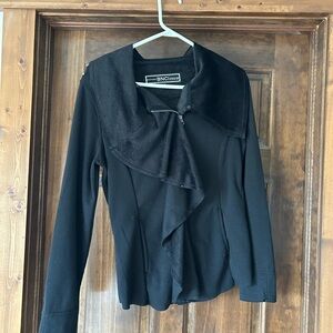 BNC Black Jacket with Draped Collar